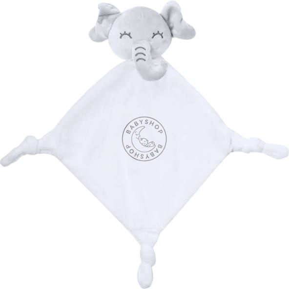 Doudou elefante blanco personalizado con nudos relajantes