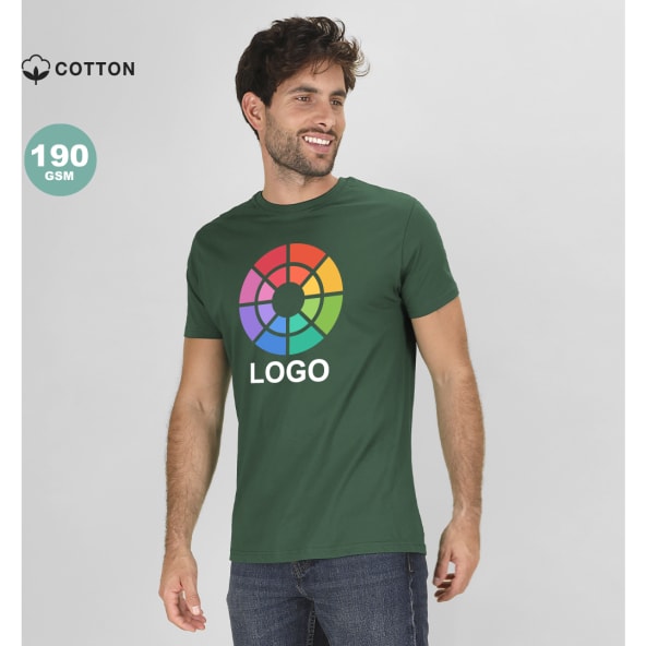 Camiseta personalizada tubular manga corta algodón punto liso Perkins 190