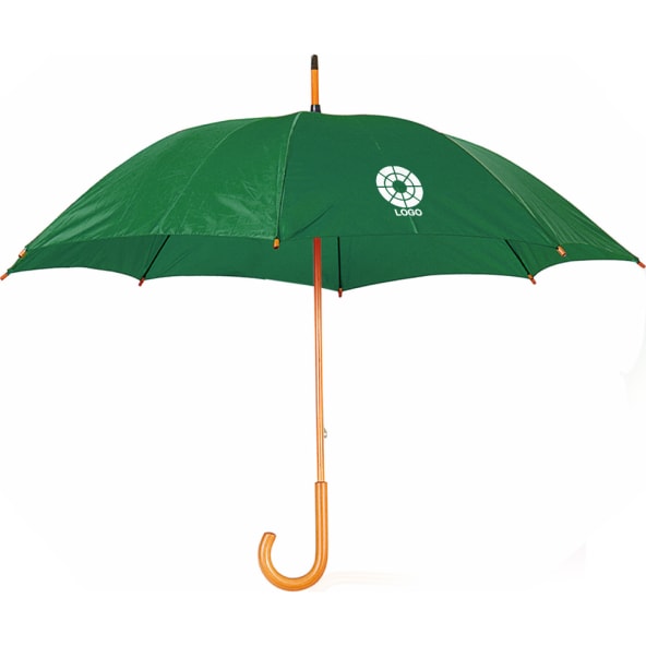 Paraguas con mango y caña de madera