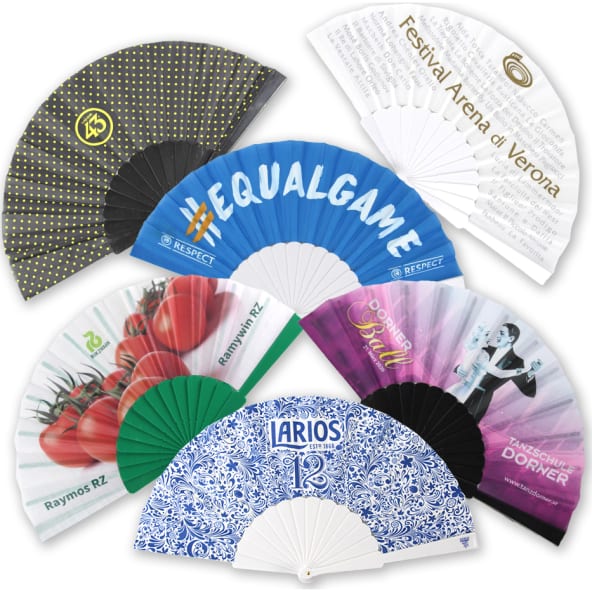 Abanicos de plástico personalizados a todo color