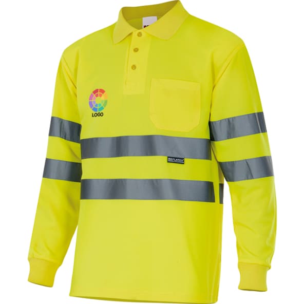 Polo de alta visibilidad de manga larga Velilla