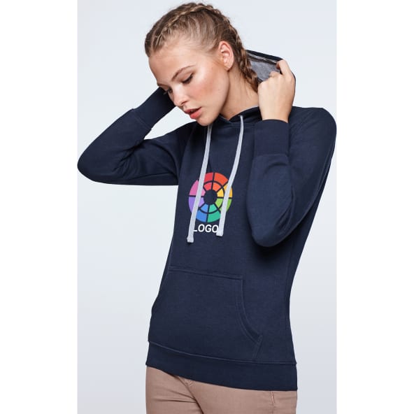 Sudadera con capucha entallada bicolor de mujer Urban Woman Roly 280