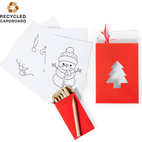 Set de adornos navideños personalizado con lápices de colores