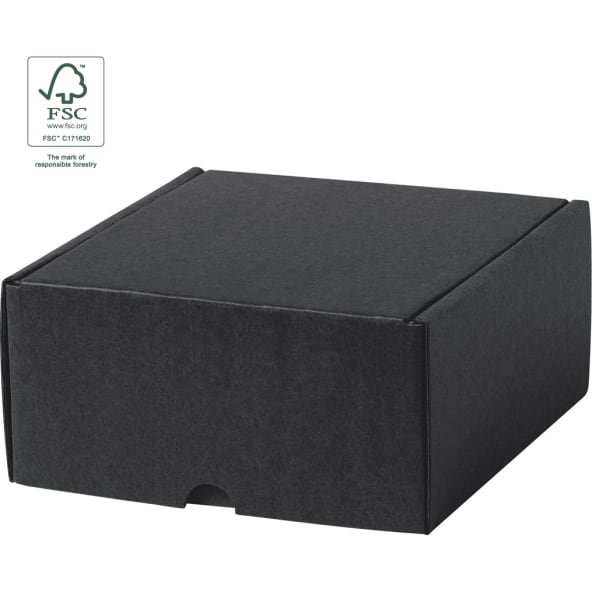 Caja de cartón reciclado negra corrugado para personalizar 16x8,5x15