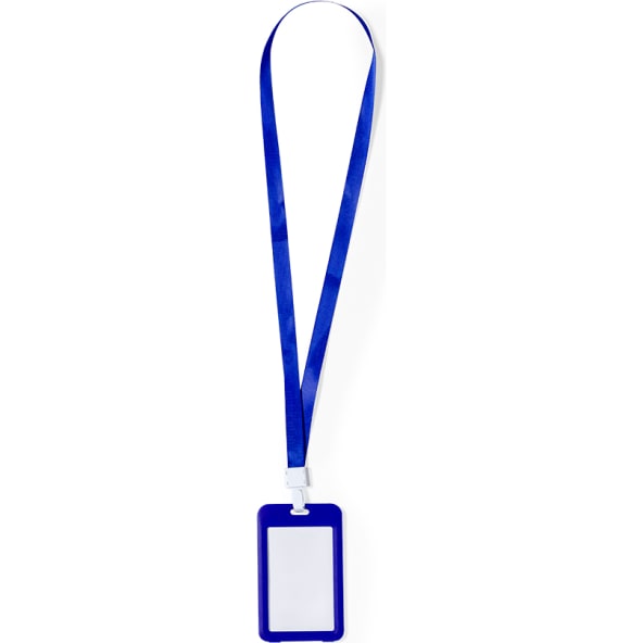Identificador con lanyard de poliéster y PVC publicitario