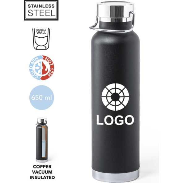 Botella térmica personalizada de acero inox. y cobre (650 ml)