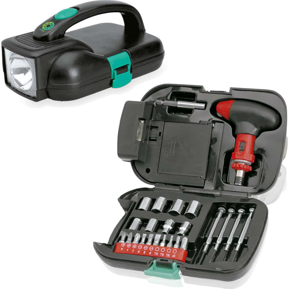 Set de 24 herramientas y linterna