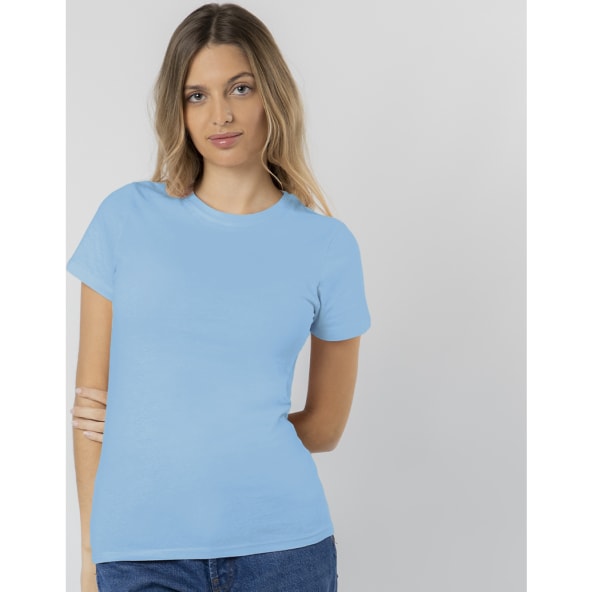 Camiseta 100% algodón ring spun cuello redondo de mujer Epika 150