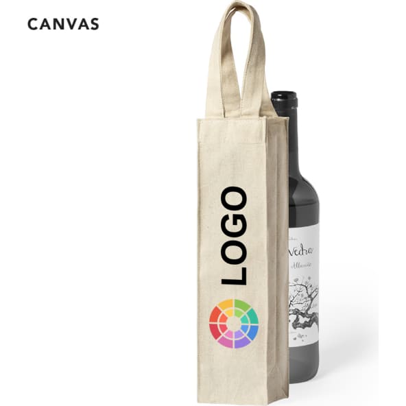 Bolsa personalizada para vino de acabado natural 220 g/m2