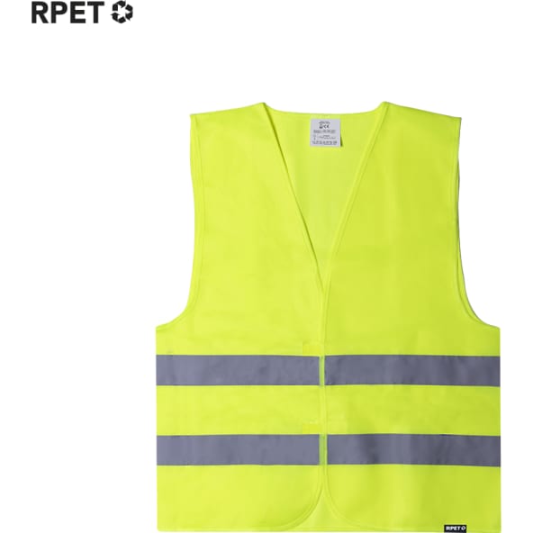 Chaleco doble tira reflectante poliéster RPET homologado de niño Kastor