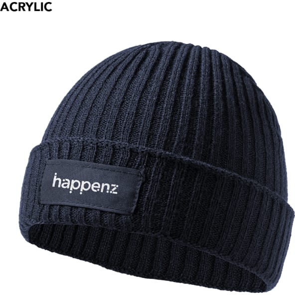 Gorro cálido de punto canalé y acrílico elástico personalizado