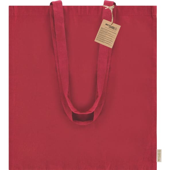 Bolsa de tela algodón reciclado asas largas reforzadas 140 g/m² 