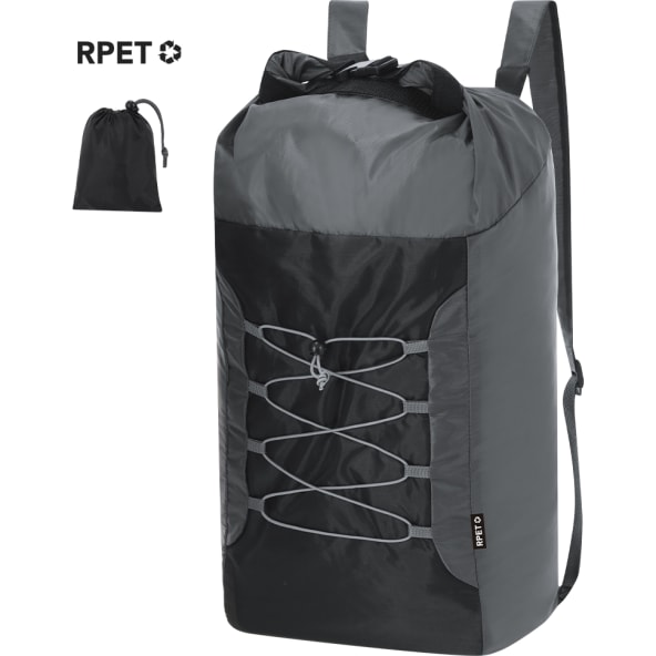 Mochila plegable poliéster 210D RPET gran capacidad cintas regulables