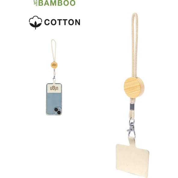 Pulsera soporte personalizado de algodón y bambú adaptable