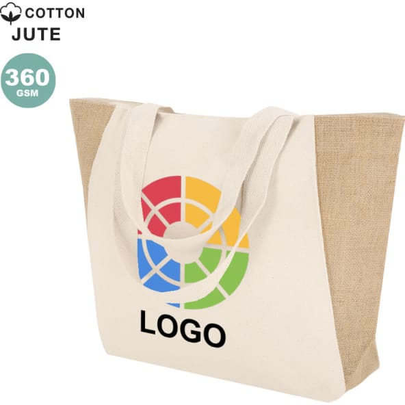 Bolsa de yute y algodón personalizado 360 g/m² 50x35x14