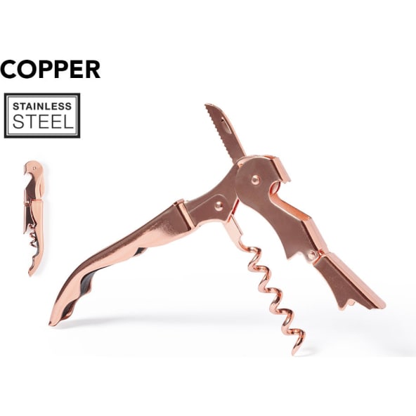 Sacacorchos abridor publicitario de acero inox cobre galvanizado