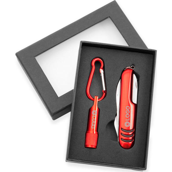 Set con linterna y navaja multiusos