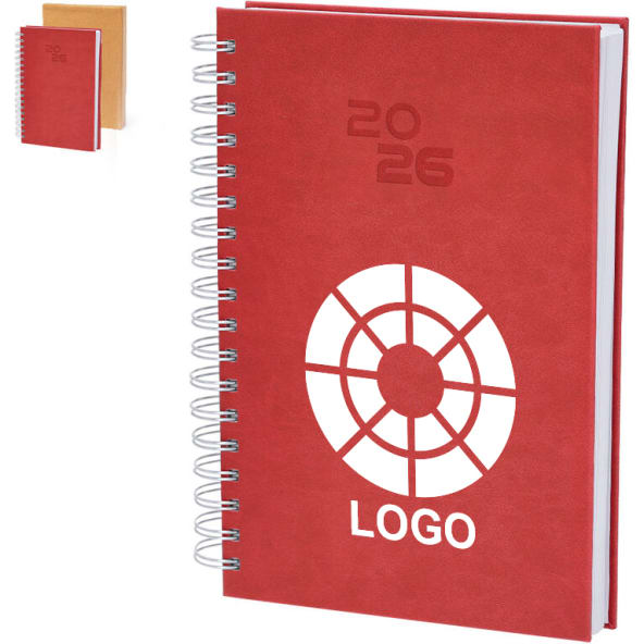 Agenda día página de anillas en PU suave 19 x 24.5 cm