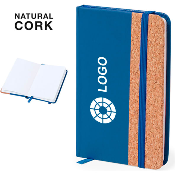 Bloc notas publicitario de corcho y polipiel 8.8 x 14 cm