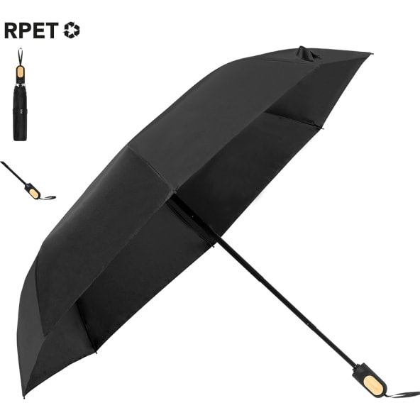 Paraguas eco personalizado pongee RPET antiviento