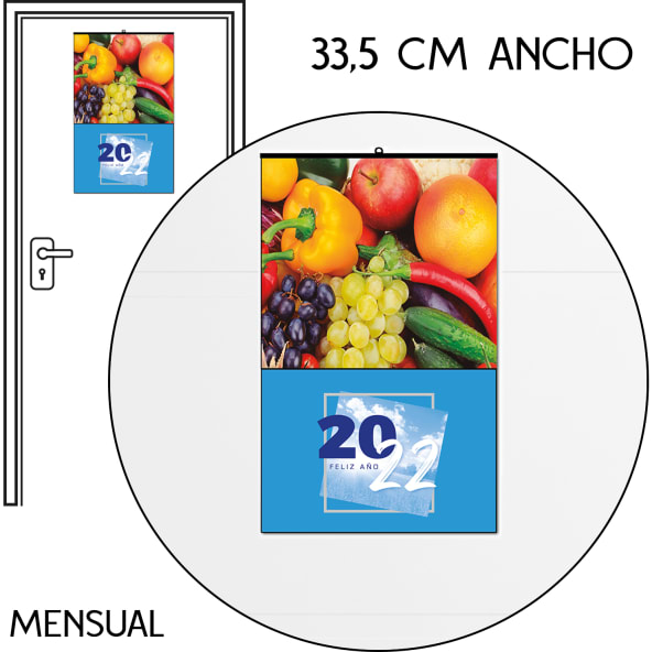 Calendario de pared 2026 mensual (carátula cartón - ancho: 33,5 cm)