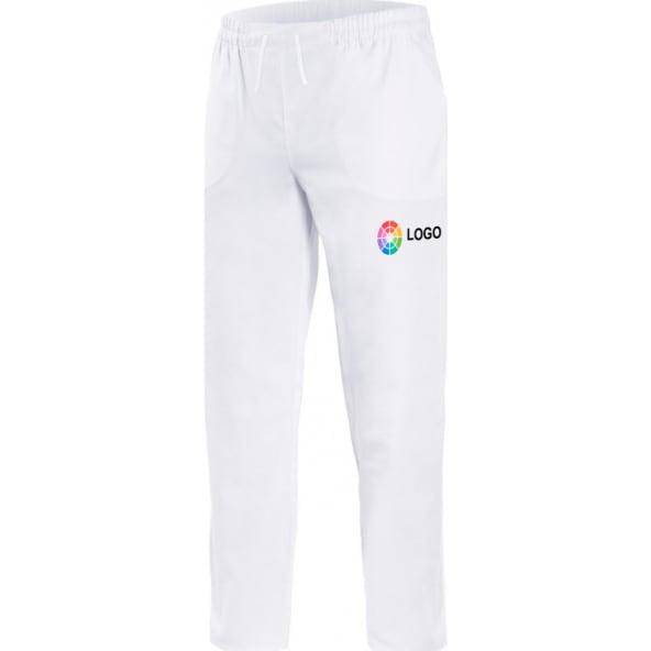 Pantalón blanco con cintas 100% algodón Velilla
