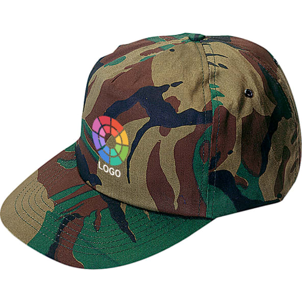 Gorra personalizada 5 paneles camuflaje cierre de velcro