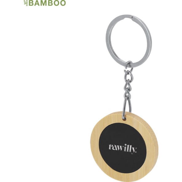 Llavero combinado en bambú y metal personalizado