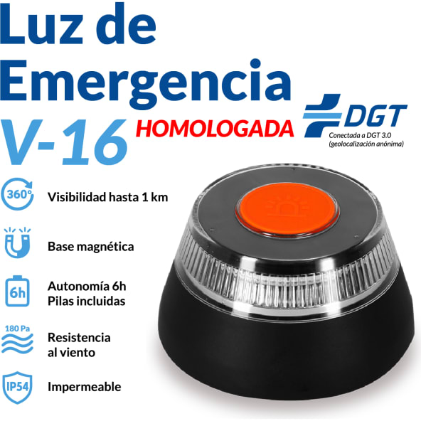 Luz de emergencia V16 personalizada kershaw