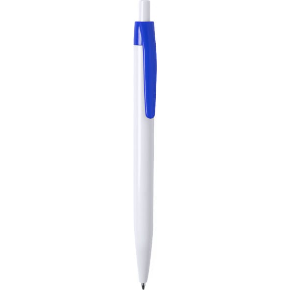 Bolígrafo clásico con diseño bicolor clip colorido y tinta azul