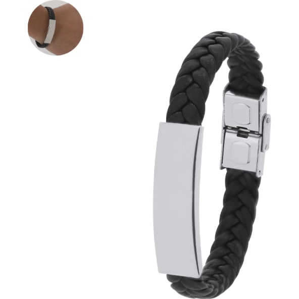 Pulsera piel sintética y acero inox publicitaria con cierre seguro