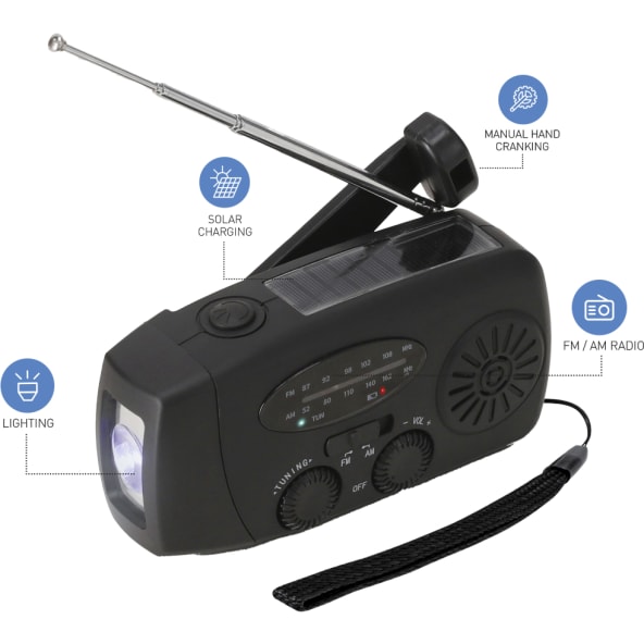 Radio sos multifunción am/FM powerbank carga dual recargable (2000mah)