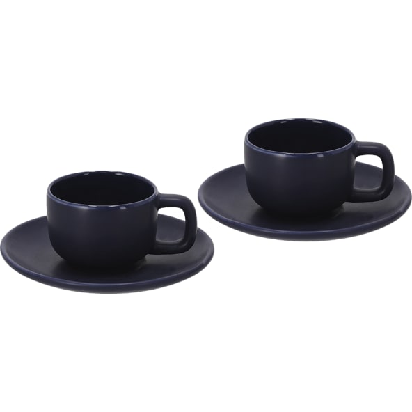 Set de 2 tazas en cerámica mate con plato (85 ml)
