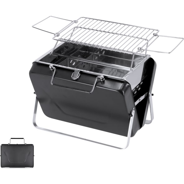 Barbacoa de acero inoxidable plegable en formato maletín 
