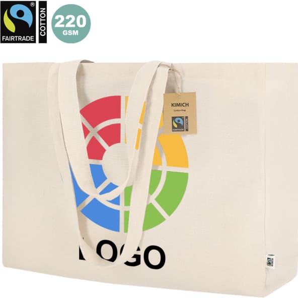 Bolsa personalizada de algodón de Comercio Justo 220 g/m2