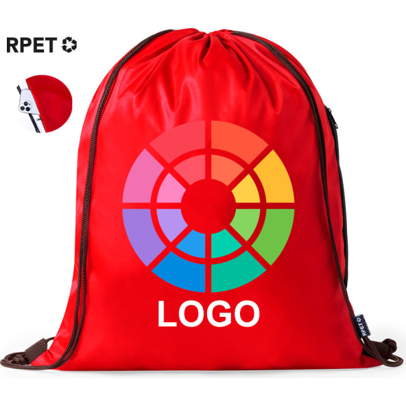 Mochila personalizada de cuerdas autocierre RPET con bolsillo lateral