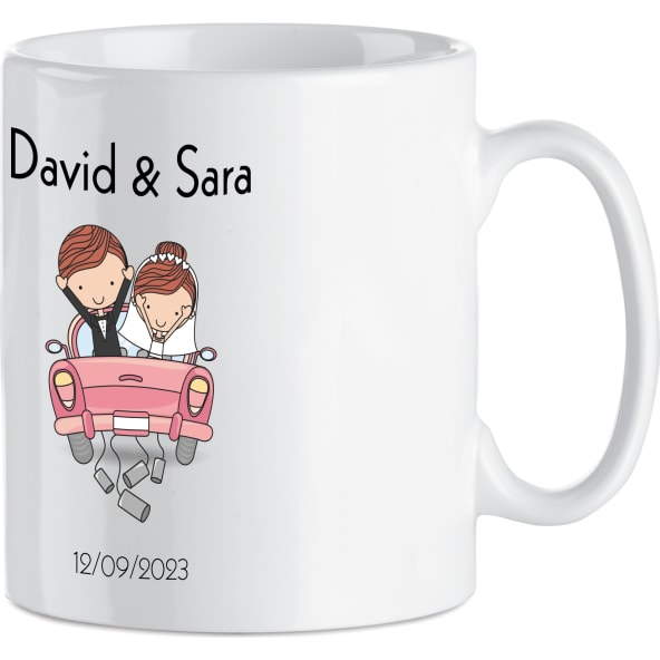 Taza clasica blanca para boda con impresión 360º (300 ml)