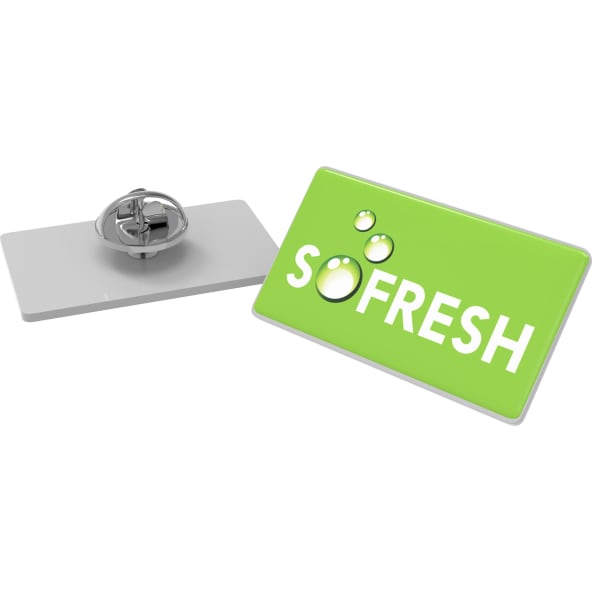 Pin rectangular de plástico personalizado