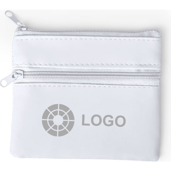 Monedero de polipiel con doble cremallera