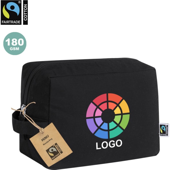 Neceser de viaje negro fabricado con algodón fairtrade 