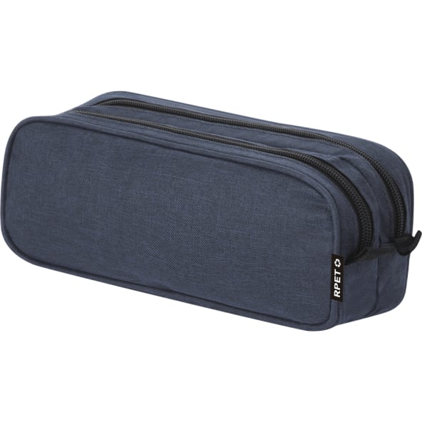 Estuche RPET 300d doble compartimento con cremalleras metálicas