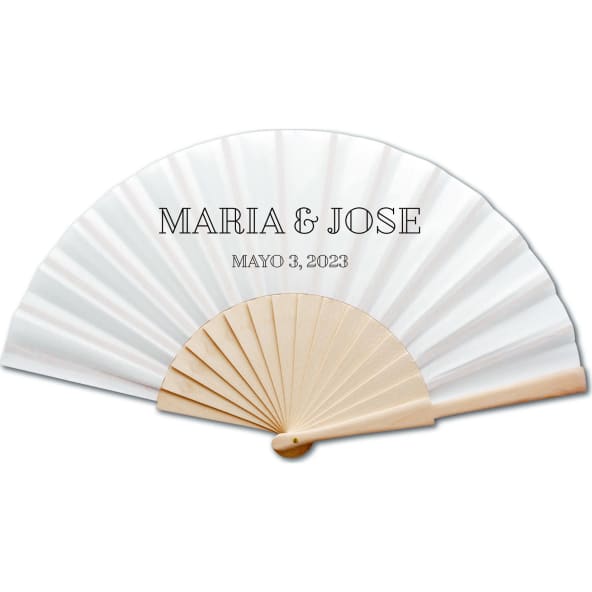 Abanico para boda de tela