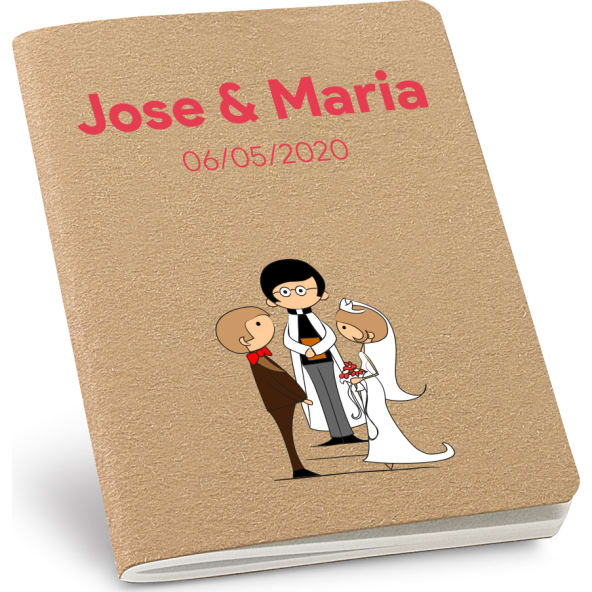 Libreta de bolsillo para boda (30 hojas) 9,3 x 12,5 cm
