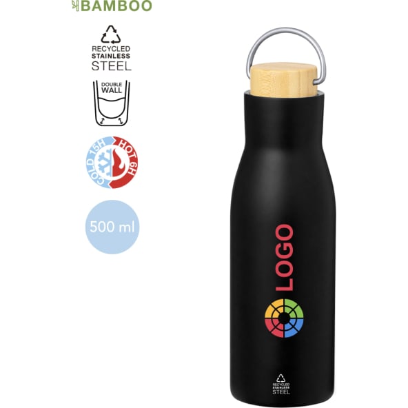 Bidón térmico diseño elegante de acero inox reciclado (500 ml)