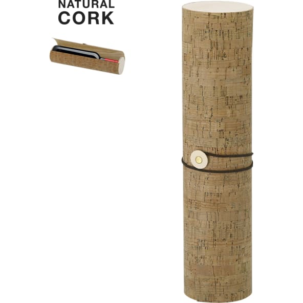 Caja de corcho y madera para merchandising