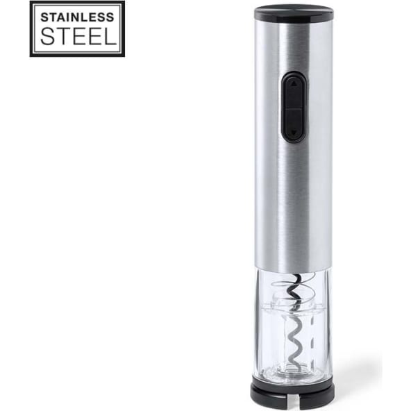 Sacacorchos eléctrico publicitario de acero inox y ABS resistente