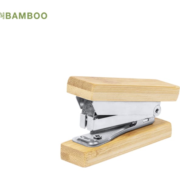 Grapadora personalizada de bambú resistente con 50 grapas incluidas