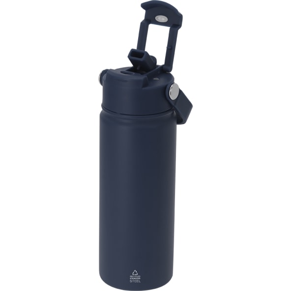 Bidón térmico acero inox reciclado con cierre hermético y pajita (550 ml)