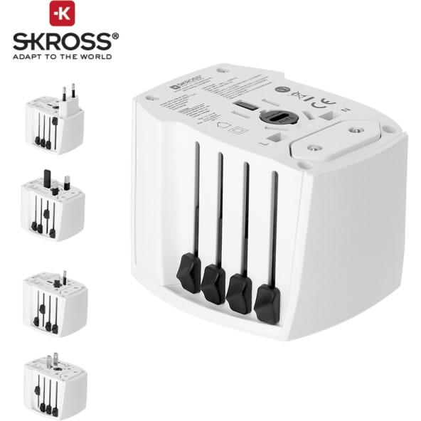 Adaptador viaje universal  skross con salidas USB y tipo c