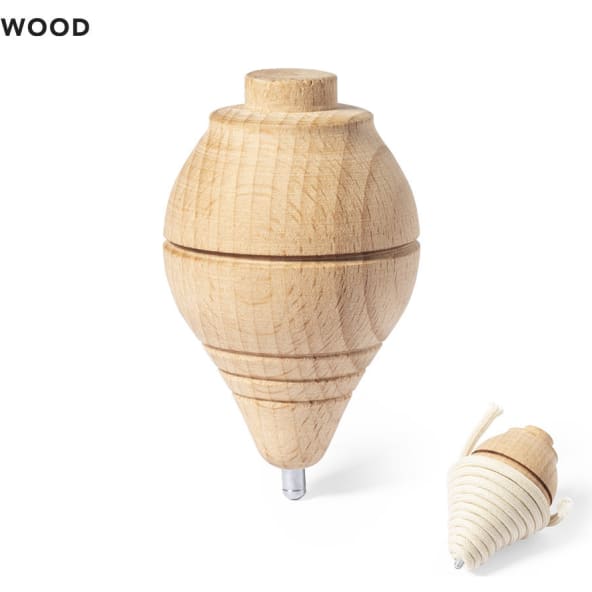 Peonza personalizada de madera maciza con cuerda de 120 cm